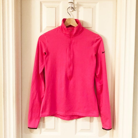 Nike Tops - Nike Half Zip Running Top, Hot Pink, Small